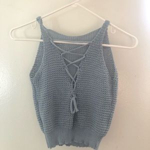 Light blue knit top